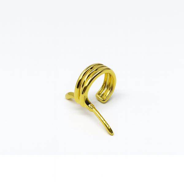 Gold-Plated Minimalist Plain Wrap Ear Cuff – Non-Pierced Chunky Style