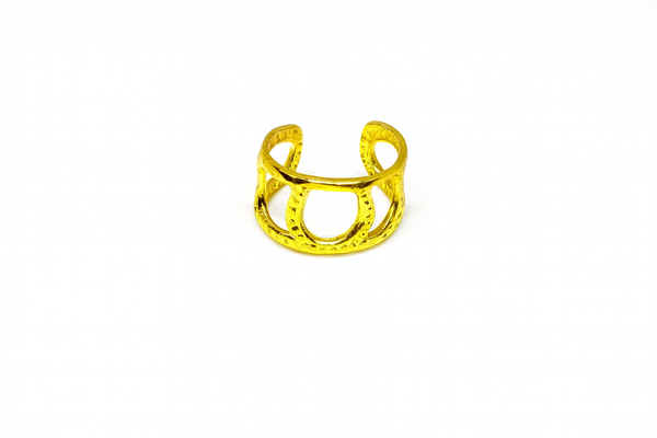 Gold Abstract Pattern Open Band Ring