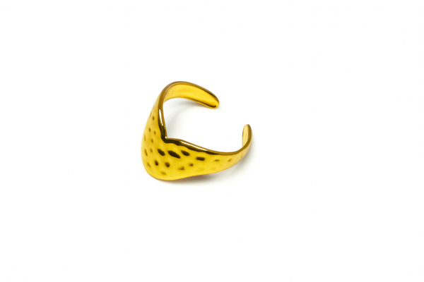 Gold Hammered Texture Statement Ring