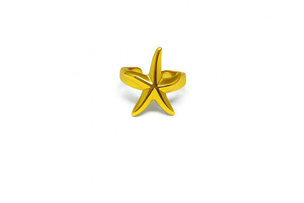 Gold Starfish Minimalist Statement Ring