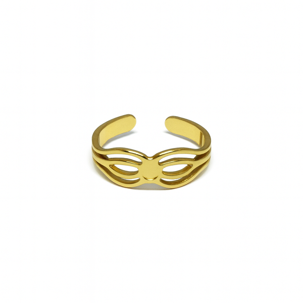 Gold Butterfly Design Open Ring