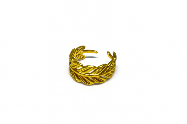 Gold Feather Wrap Ring
