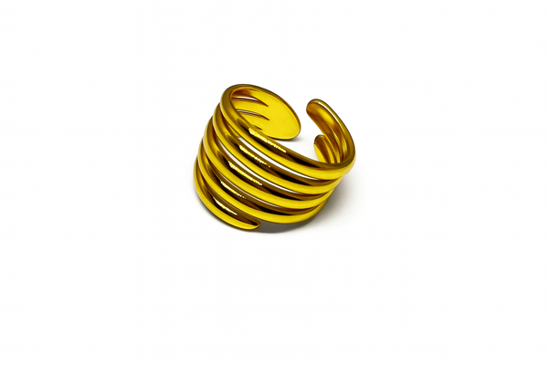 Gold Spiral Wrap Statement Ring