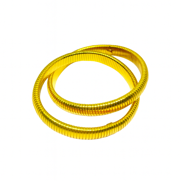 Classic Gold-Plated Coil Kada Bangle – Hypoallergenic, Non-Fading, Versatile Design