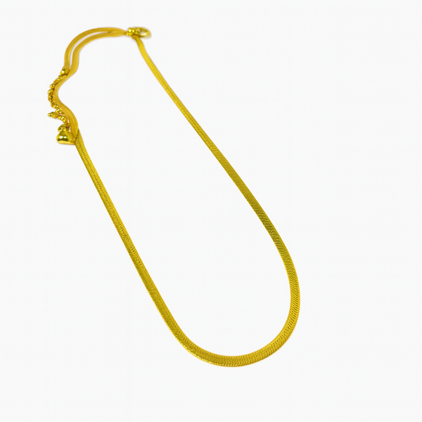 Gold Herringbone Chain Necklace